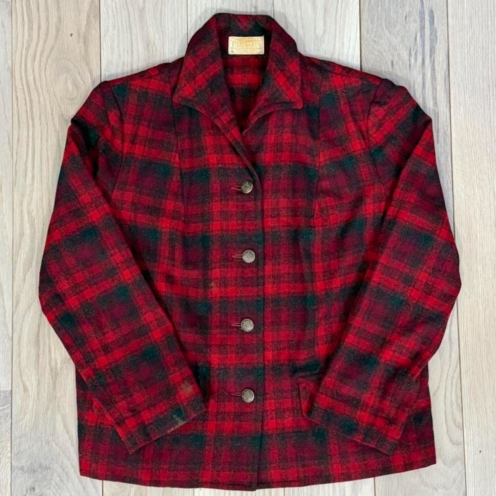 Pendleton Red and Black Plaid Utility Jacket
